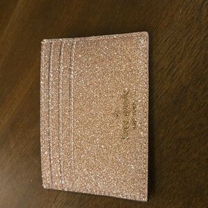 NEW Kate Spade tinsel glitter card case, rose gold